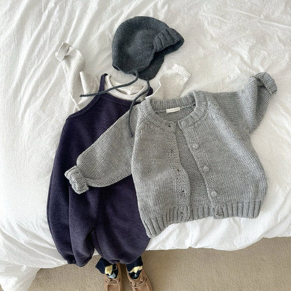 Baby Kids Round Neck Knit Cardigan【mh0014626】