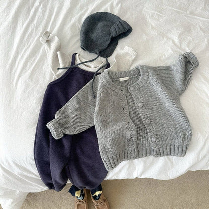 Baby Kids Round Neck Knit Cardigan【mh0014626】