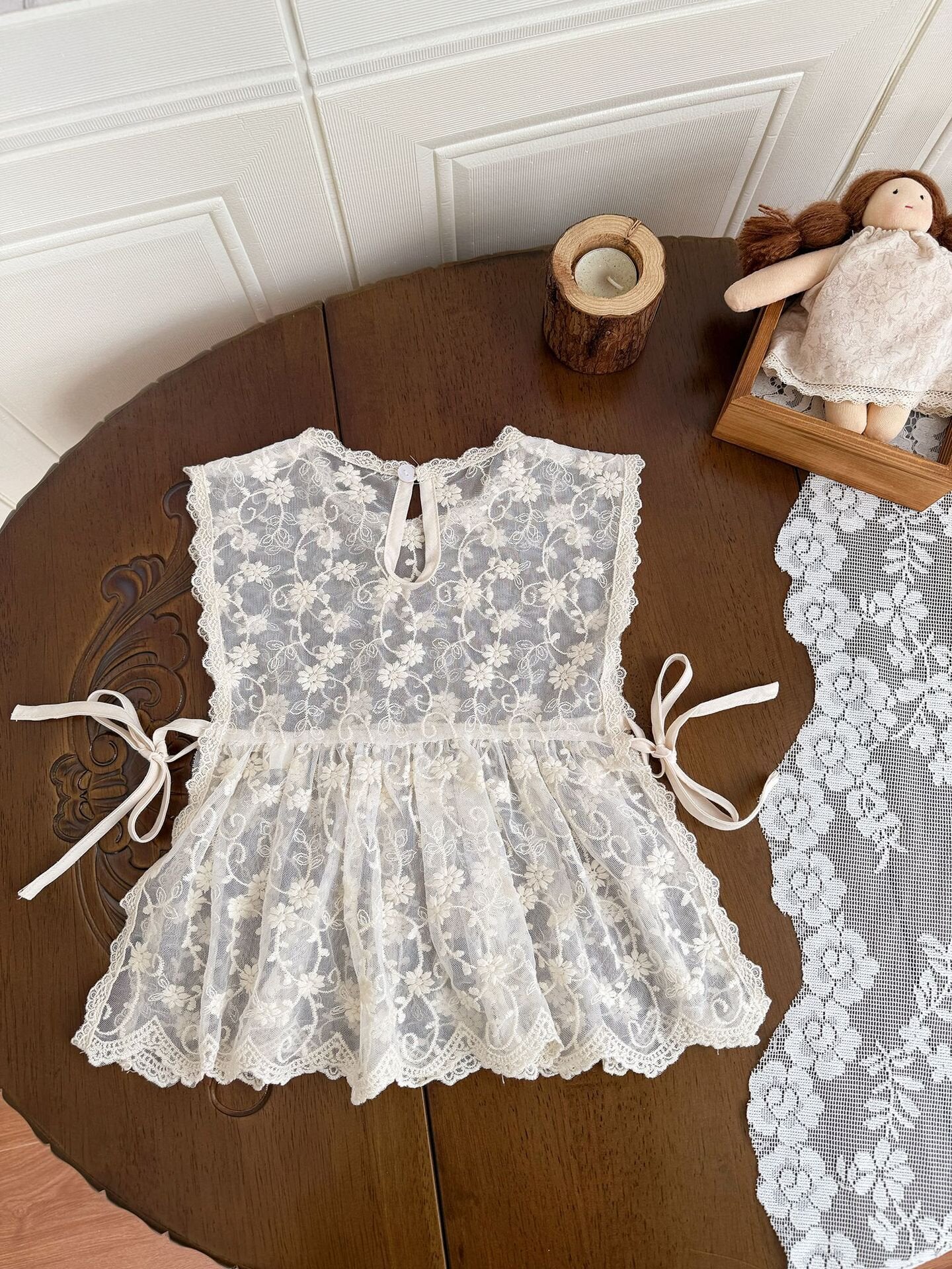 Lace Ruffle Hem Strap Vest レース フリル ヘム ストラップ ベスト【mh0012155】