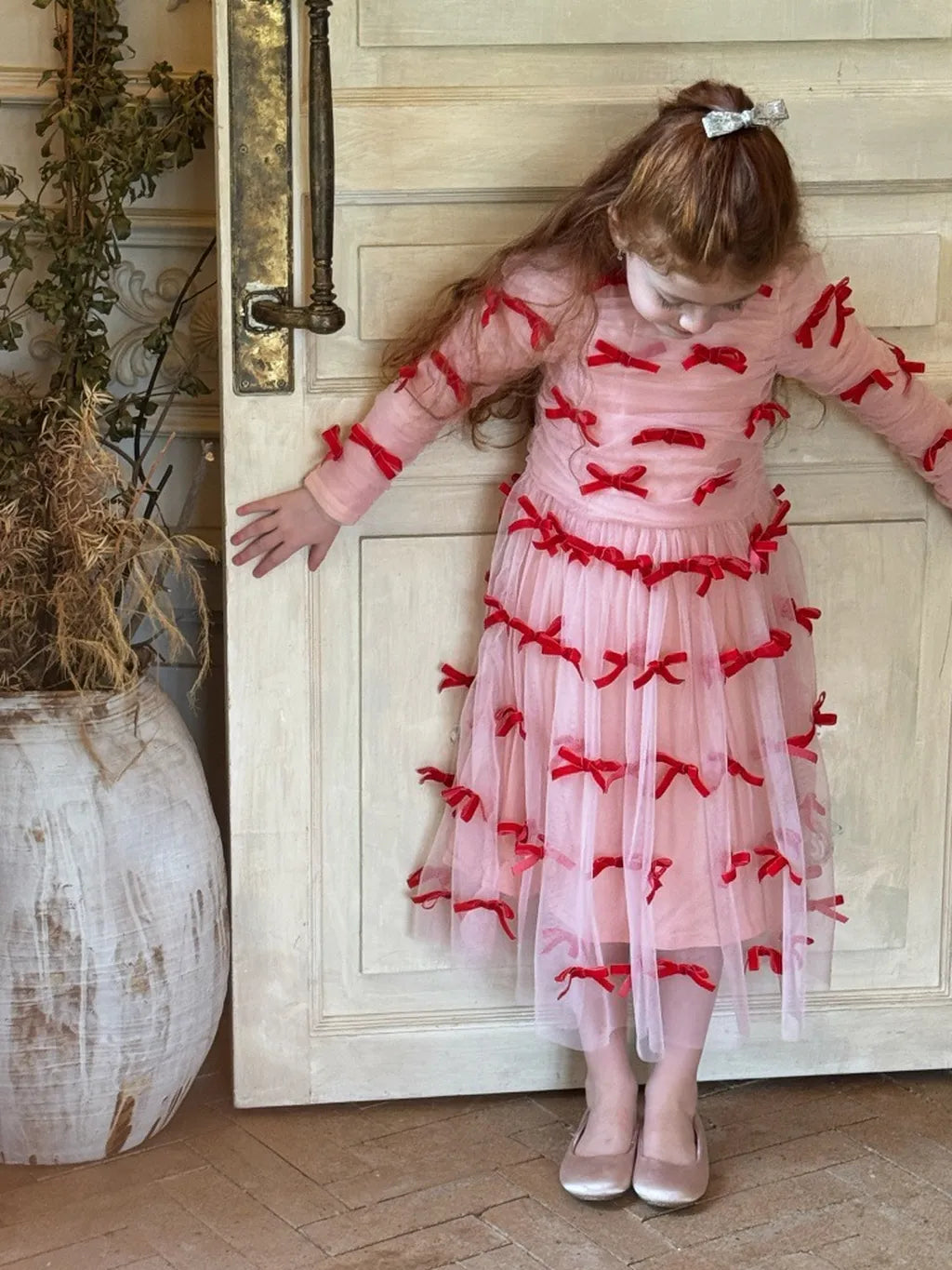 -ベロアリボンチュールロングドレスワンピース【mh0011210】 - mamahalo shop - 長袖ワンピース -  べビー服 - 子供服 - 男の子 - 女の子