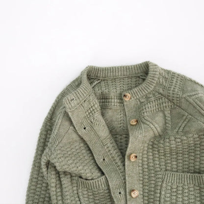 -デザイン編み切り替えニットカーディガン【mh0011091】 - mamahalo shop - カーディガン・パーカー -  べビー服 - 子供服 - 男の子 - 女の子