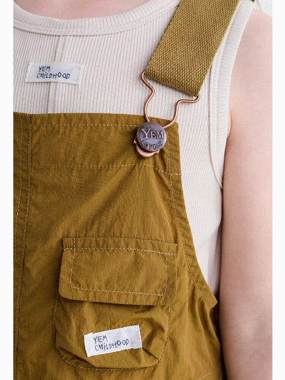 Multi Pocket Layering Bib Skirt ワークテイスト サロペットワンピース【mh0013188】