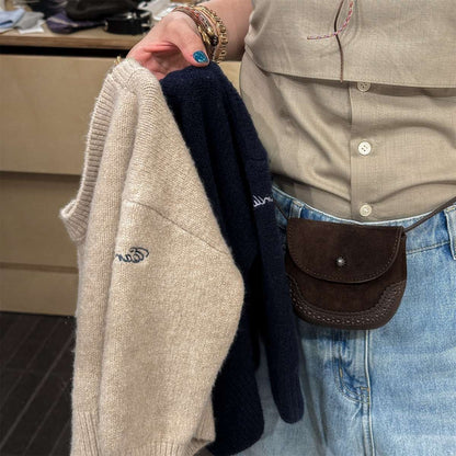 長袖ニット ハート柄プルオーバー クルーネック ゆるシルエット【mh0011432】