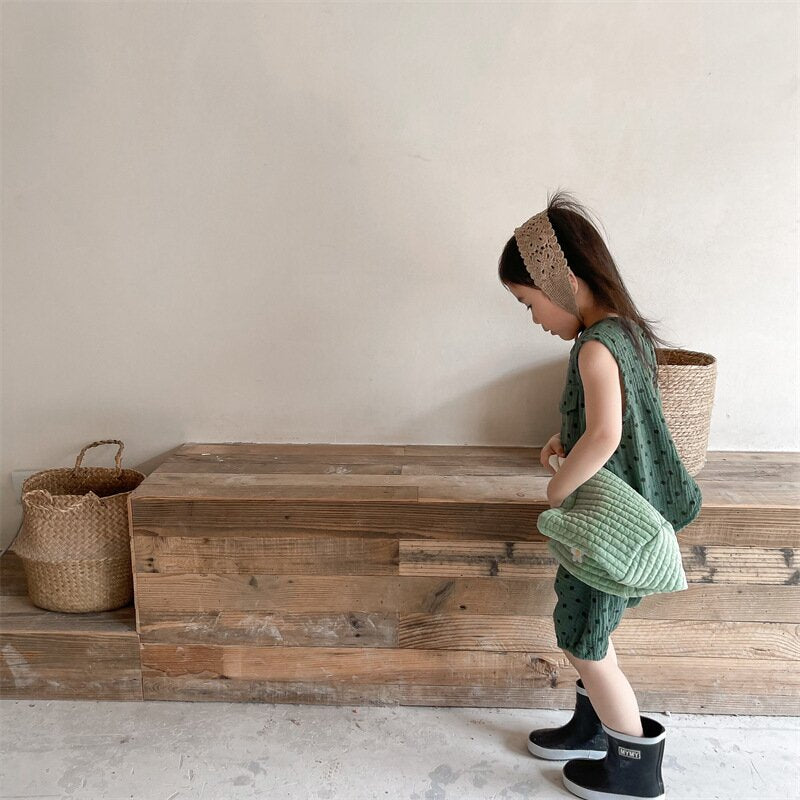 Polka Dot Sleeveless & Shorts Set ドット柄 ノースリーブ セットアップ【mh0012141】