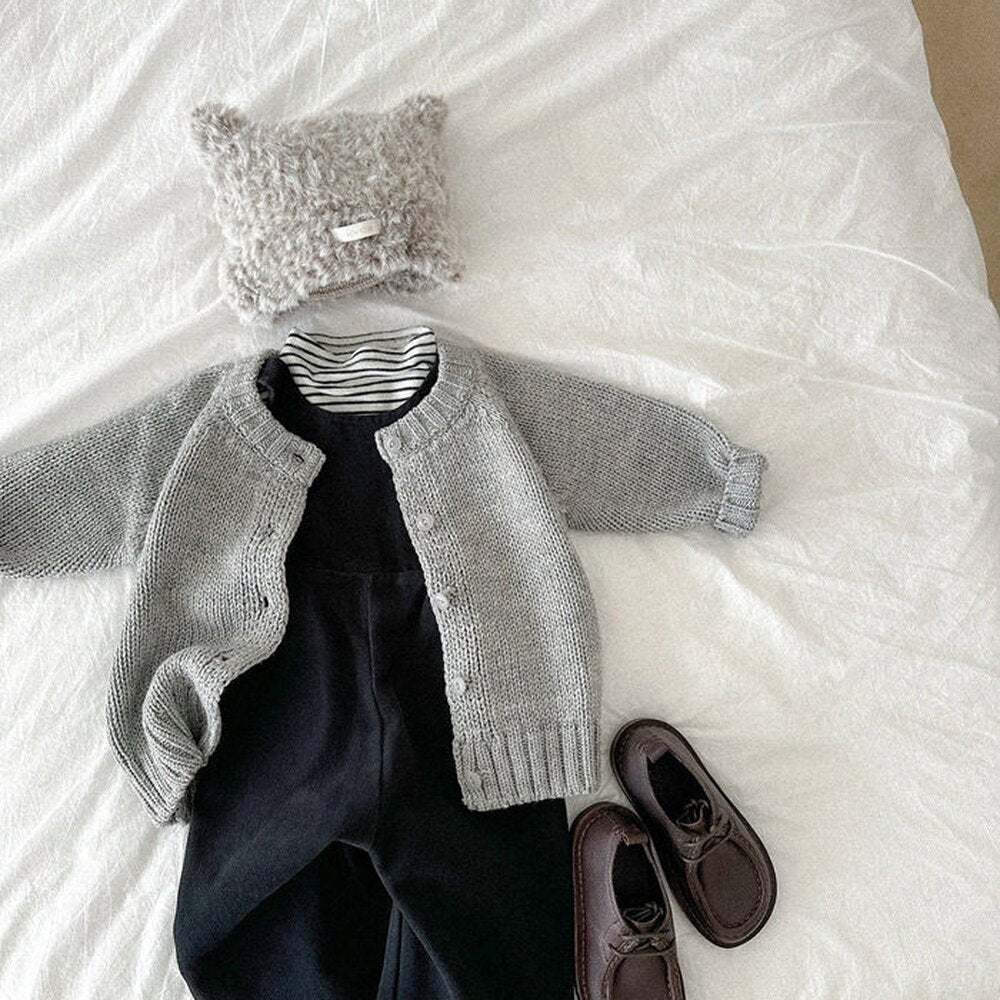 Baby Kids Round Neck Knit Cardigan【mh0014626】