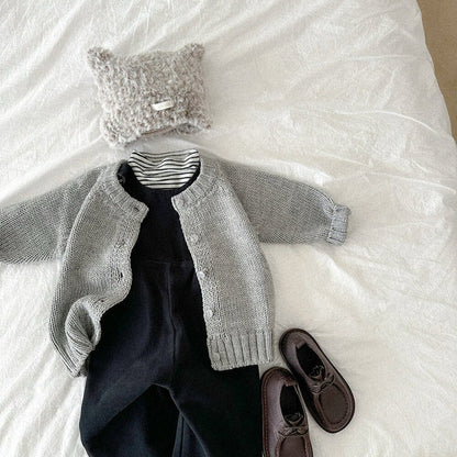 Baby Kids Round Neck Knit Cardigan【mh0014626】