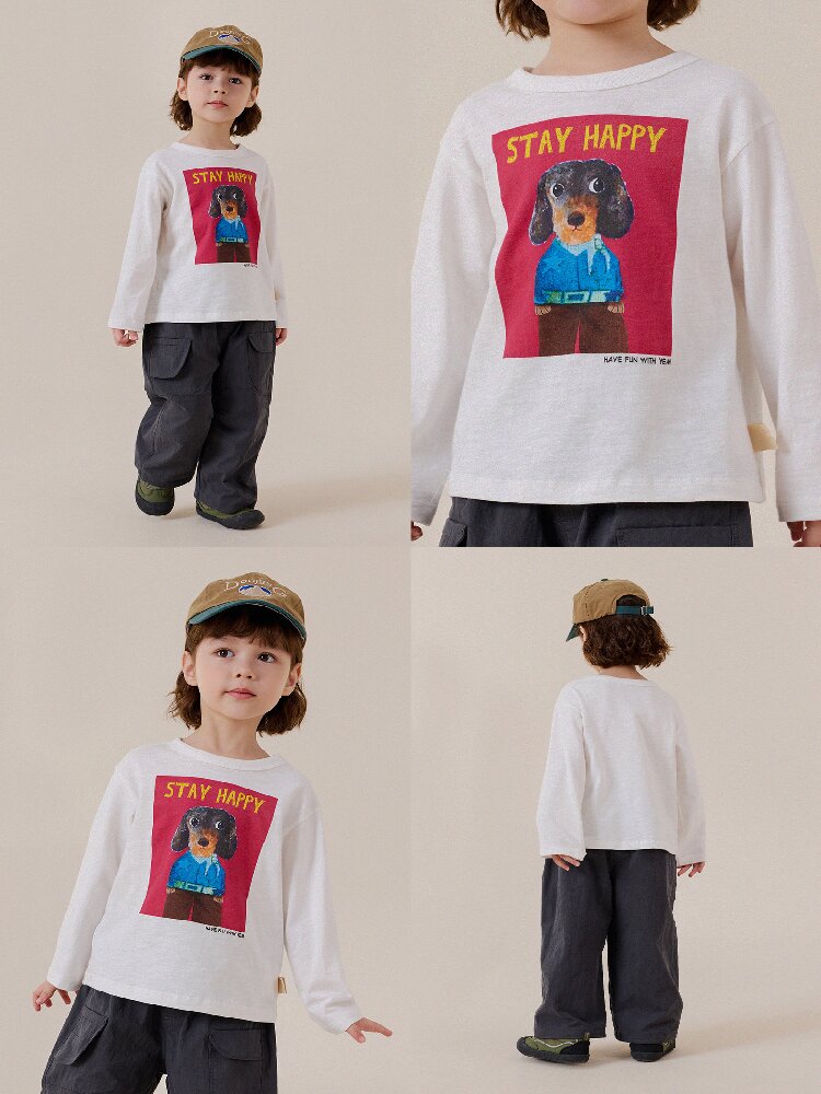 キッズ ジュニア プリント 長袖Tシャツ【mh0014255】