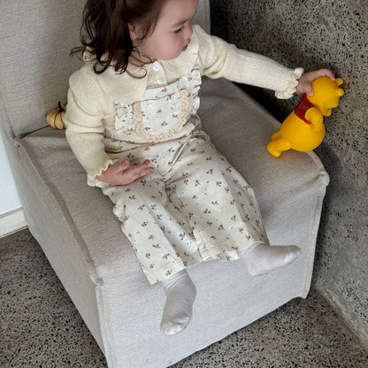 -フラワープリントフリルサロペットオーバーオール【mh0011168】 - mamahalo shop - サロペットパンツ・サスペンダーパンツ -  べビー服 - 子供服 - 男の子 - 女の子