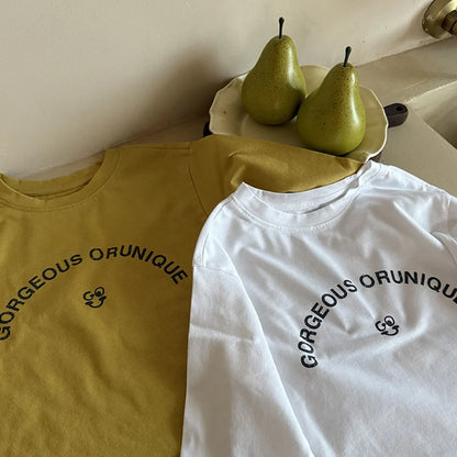 -落書き風キャラクターTシャツ ロゴ入りバックプリント長袖Tシャツ【mh0011065】 - mamahalo shop - 長袖Tシャツ -  べビー服 - 子供服 - 男の子 - 女の子