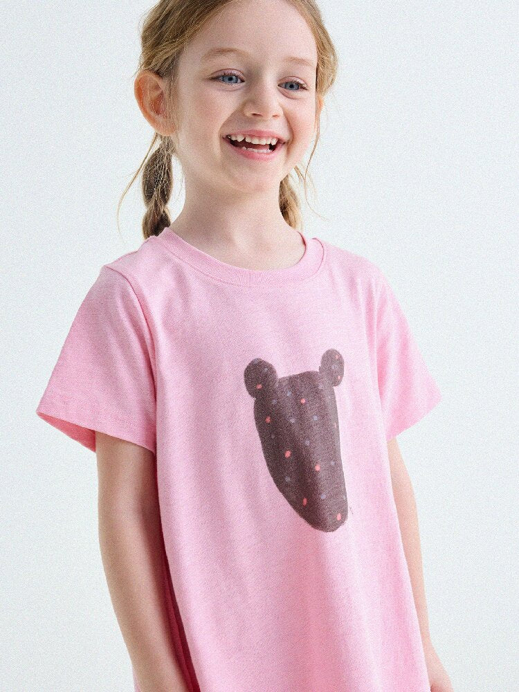 Rabbit Print A-line T-shirt Dress Aライン 半袖ワンピース【mh0013189】