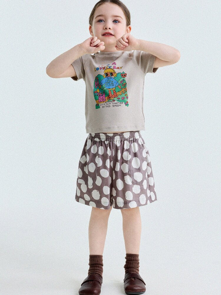 Polka Dot Cotton Linen Breathable Shorts ドット柄 ショートパンツ【mh0013206】