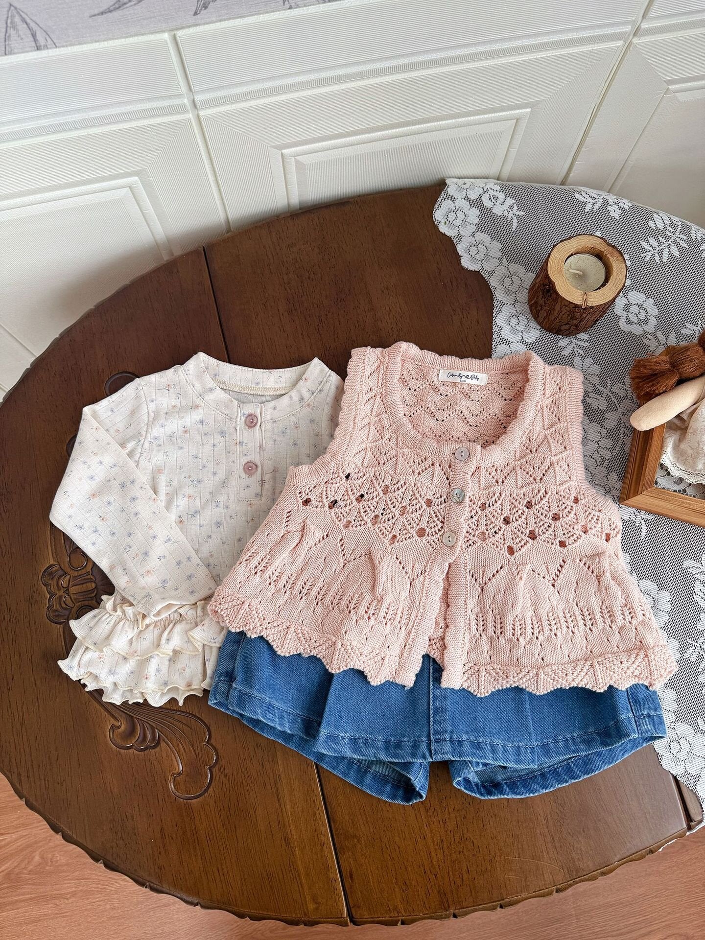 Floral Print Knitted T-Shirt 花柄 ニット Tシャツ ドールカラー【mh0012159】