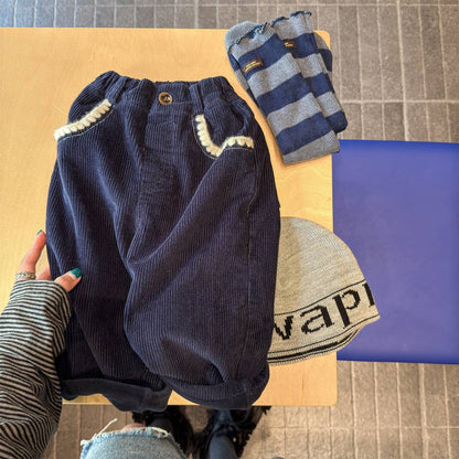 -コーデュロイロングパンツ 裏起毛 暖か長ズボン コットン素材【mh0011415】 - mamahalo shop - ロングパンツ・スウェットパンツ -  べビー服 - 子供服 - 男の子 - 女の子