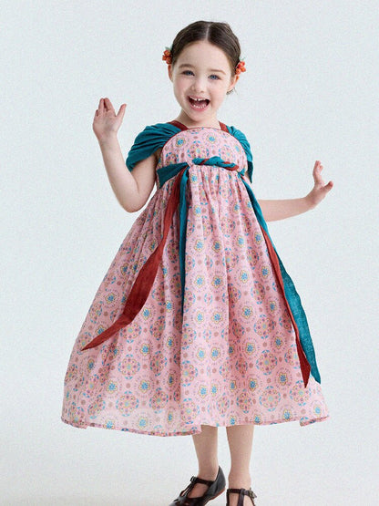 Ethnic Floral Print Dress オリエンタル調 プリントワンピース【mh0013172】