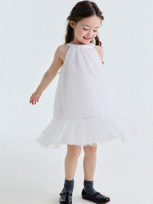 Embroidered Gauze Princess Dress フリル ノースリーブワンピース【mh0013173】