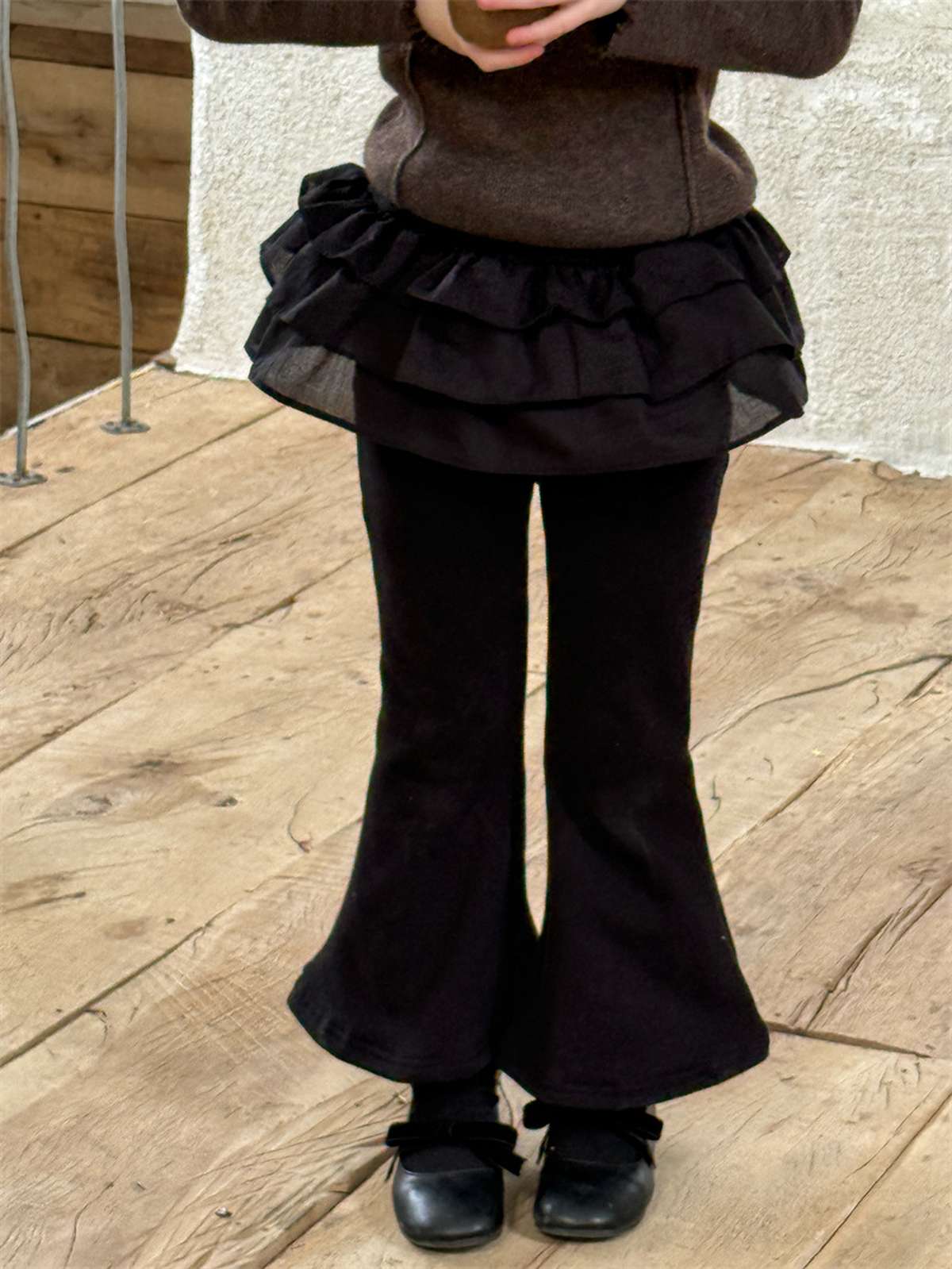 -裏起毛ニットフレアパンツ 防寒あったかベルボトムパンツ【mh0011439】 - mamahalo shop - レギンスパンツ -  べビー服 - 子供服 - 男の子 - 女の子