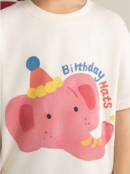 Cute Animal Graphic Cotton T-shirt アニマル プリント コットン Tシャツ【mh0012741】