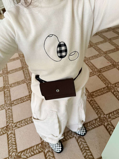 長袖ハイネックトップス | アップリケ刺繍 | 裏起毛モックネックカットソー【mh0011471】