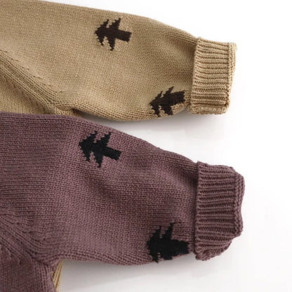 -ツリーモチーフプリントクルーネックニットセーター【mh0011273】 - mamahalo shop - ニット・セーター -  べビー服 - 子供服 - 男の子 - 女の子