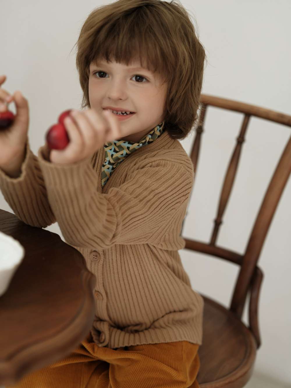 長袖カーディガン Vネック リブニット ベーシックトップス【mh0011548】