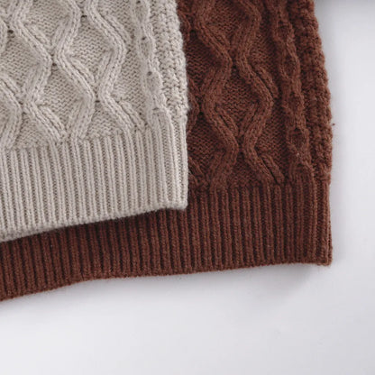 -ボタン付きケーブル編みニットセーター【mh0011087】 - mamahalo shop - ニット・セーター -  べビー服 - 子供服 - 男の子 - 女の子