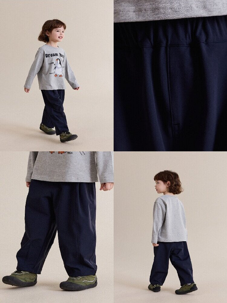 キッズ ジュニア 立体カッティング ワイド ルーズ ロングパンツ【mh0014248】