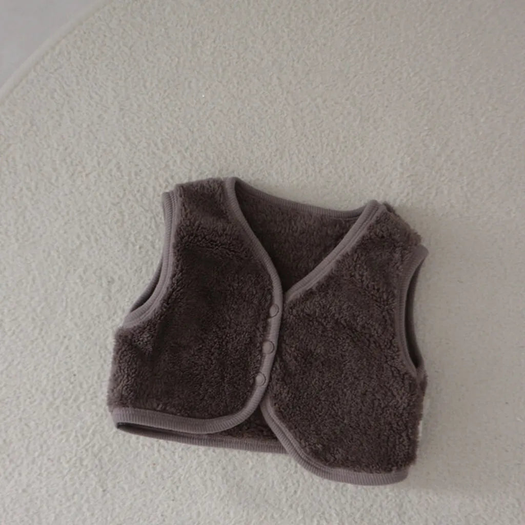 -バイピングシンプルフリース前あきベスト【mh0011200】 - mamahalo shop - ベスト -  べビー服 - 子供服 - 男の子 - 女の子