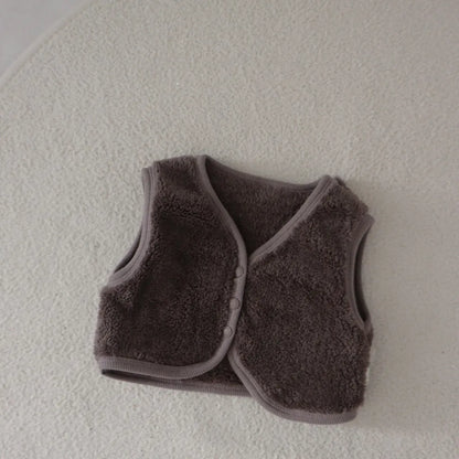 -バイピングシンプルフリース前あきベスト【mh0011200】 - mamahalo shop - ベスト -  べビー服 - 子供服 - 男の子 - 女の子