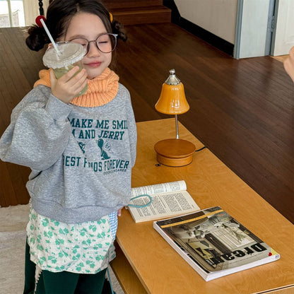 -長袖スウェットトレーナー 裏起毛 プリントロゴ入り カジュアルトップス【mh0011399】 - mamahalo shop - トレーナー・フーディ -  べビー服 - 子供服 - 男の子 - 女の子