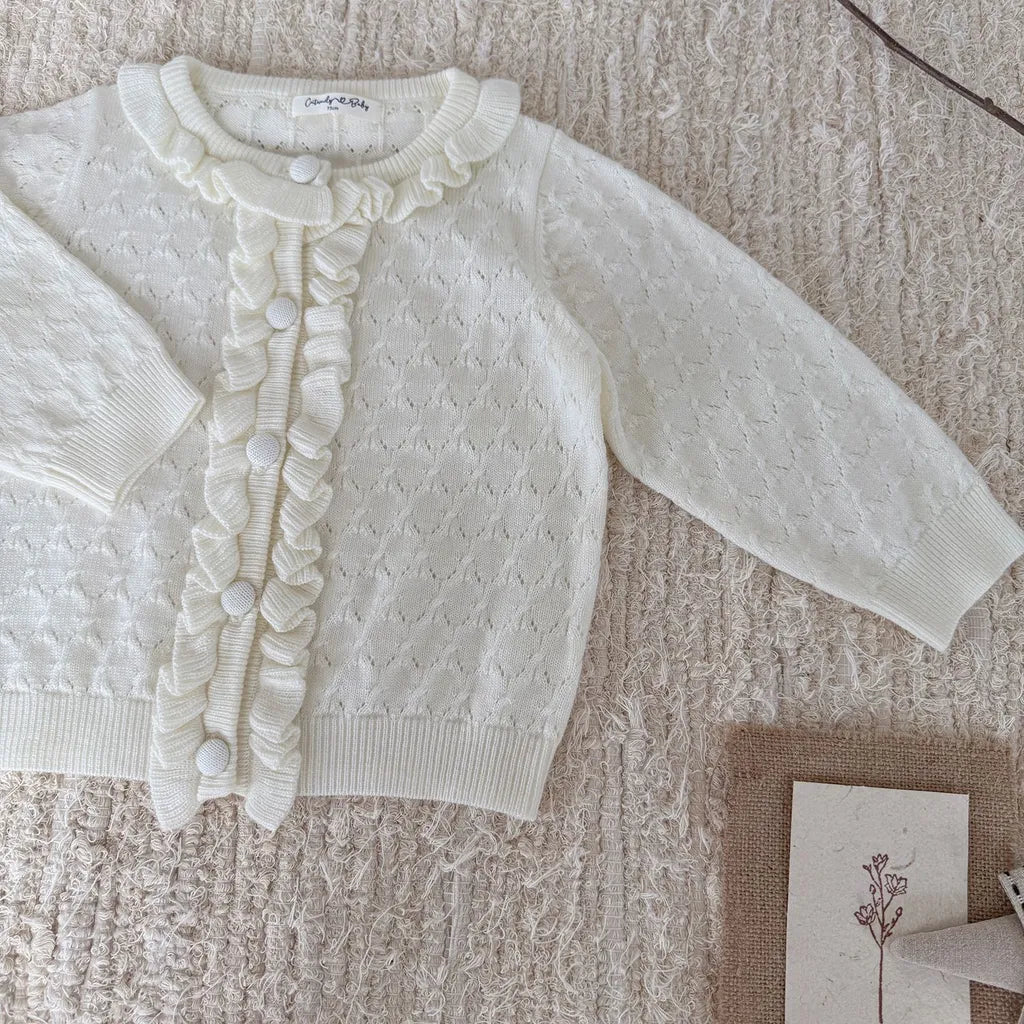 -クロシェ編みフリルニットカーディガン【mh0011165】 - mamahalo shop - カーディガン・パーカー -  べビー服 - 子供服 - 男の子 - 女の子