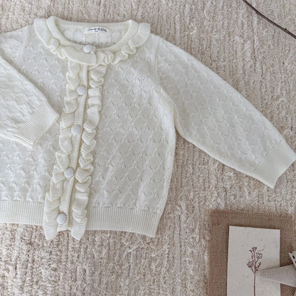 -クロシェ編みフリルニットカーディガン【mh0011165】 - mamahalo shop - カーディガン・パーカー -  べビー服 - 子供服 - 男の子 - 女の子