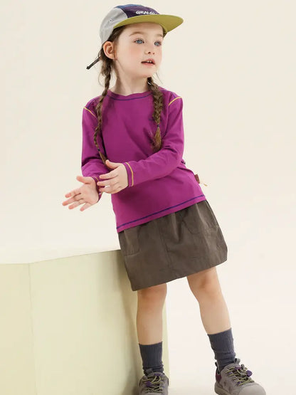 -切り替えステッチ長袖Tシャツ【mh0011300】 - mamahalo shop - 長袖Tシャツ -  べビー服 - 子供服 - 男の子 - 女の子