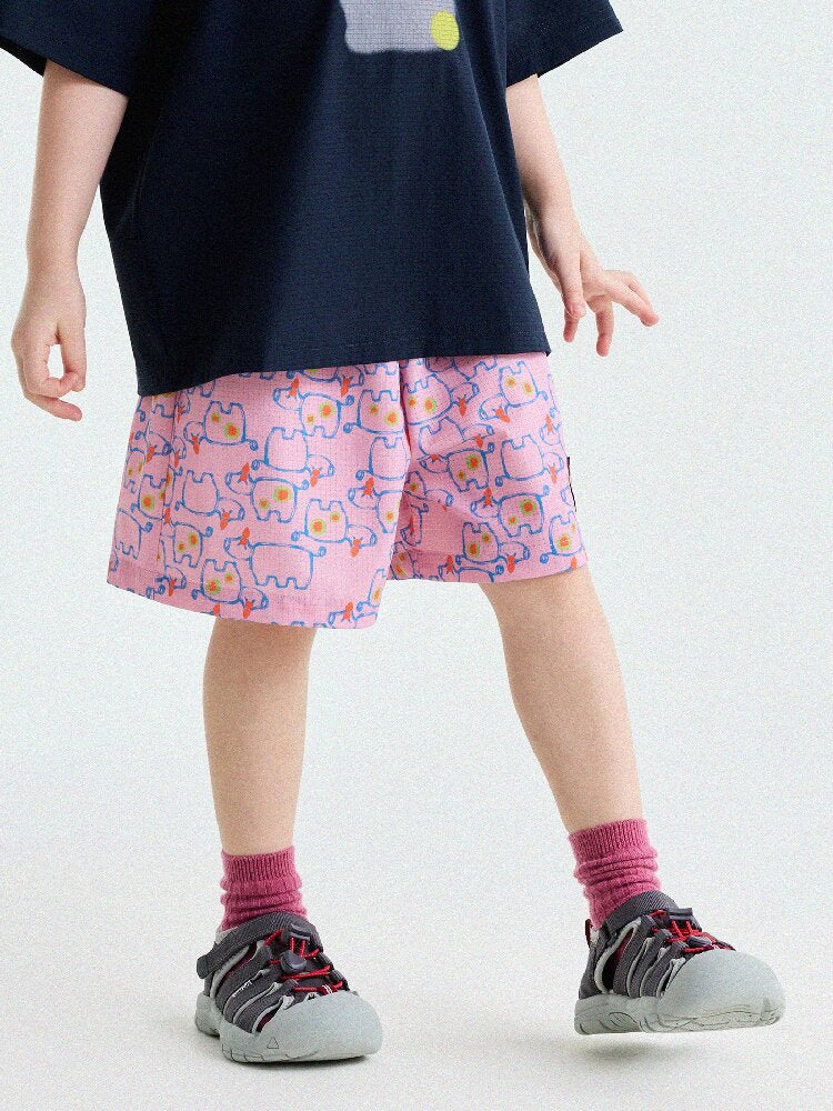 Abstract Line Quick-Dry Shorts ワッペン ハーフパンツ【mh0013197】