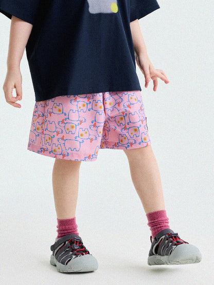 Abstract Line Quick-Dry Shorts ワッペン ハーフパンツ【mh0013197】