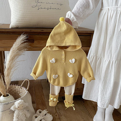 Hooded Heart Knitted Set ハート 立体編み ニット セットアップ【mh0012099】