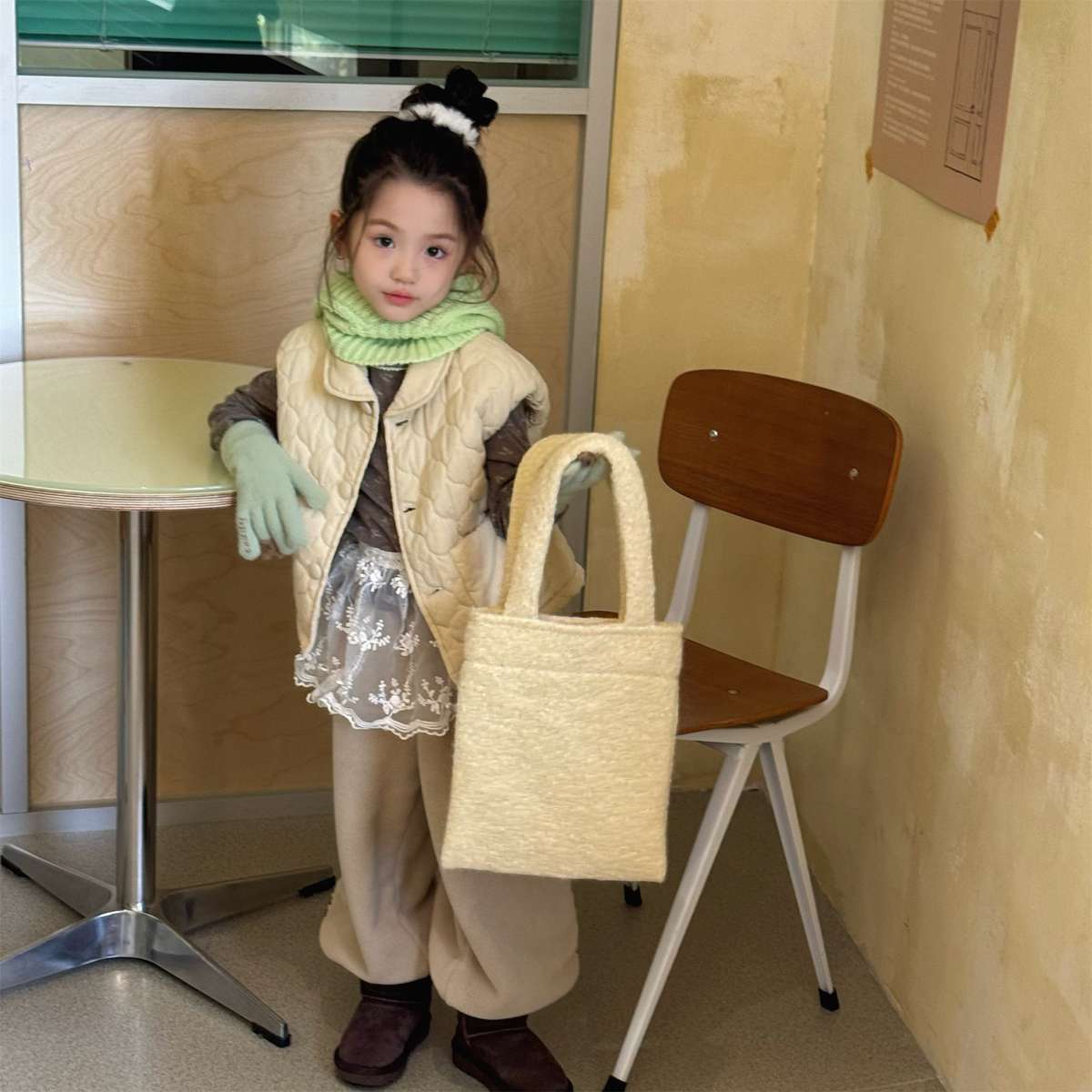 -フリーススウェットパンツ サイドレースデザイン あったか長ズボン【mh0011427】 - mamahalo shop - ロングパンツ・スウェットパンツ -  べビー服 - 子供服 - 男の子 - 女の子