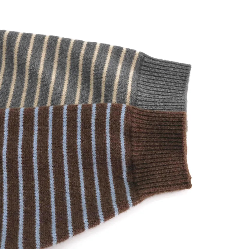 -ヘンリーネックボーダーニットセーター【mh0011272】 - mamahalo shop - ニット・セーター -  べビー服 - 子供服 - 男の子 - 女の子