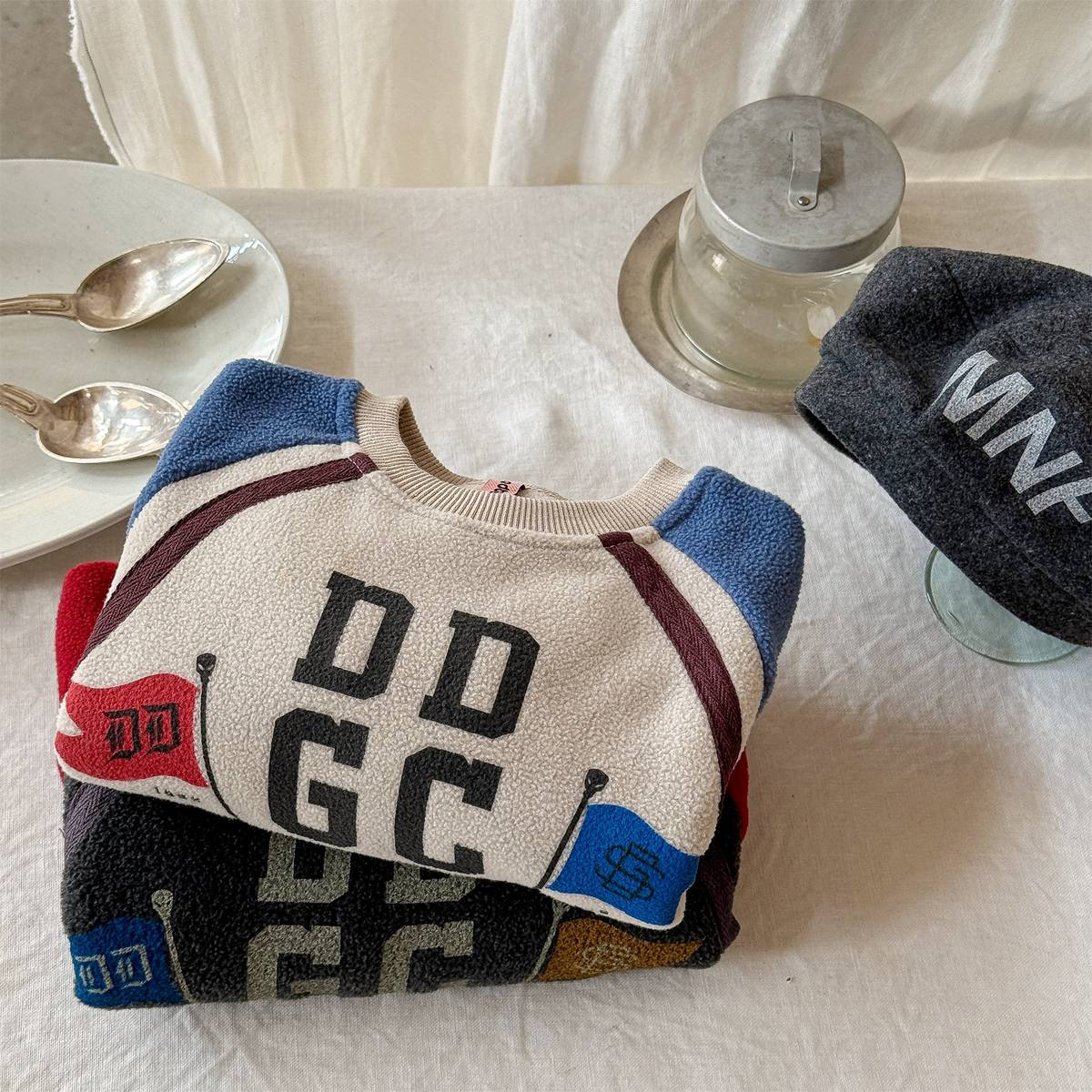 -長袖スウェットトレーナー フリース素材 ラグラン袖 プリントロゴ【mh0011412】 - mamahalo shop - トレーナー・フーディ -  べビー服 - 子供服 - 男の子 - 女の子