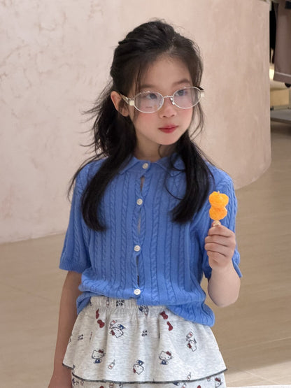 Lapel Knitted Short Sleeve Polo Shirt 襟付き半袖ニットポロシャツ【mh0012102】