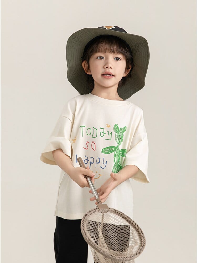 Cartoon Graphic Tee 手書き風イラスト プリント Tシャツ【mh0012736】 YoehYaul 半袖Tシャツ