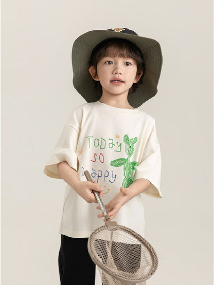 Cartoon Graphic Tee 手書き風イラスト プリント Tシャツ【mh0012736】 YoehYaul 半袖Tシャツ