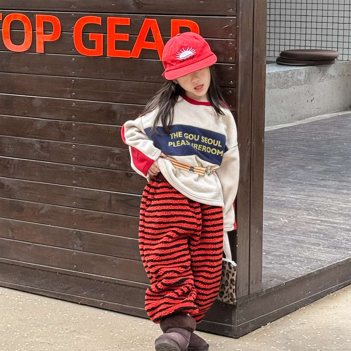 -長袖フリース ラグラン袖 プリントロゴ クルーネック トップス【mh0011426】 - mamahalo shop - 長袖Tシャツ -  べビー服 - 子供服 - 男の子 - 女の子