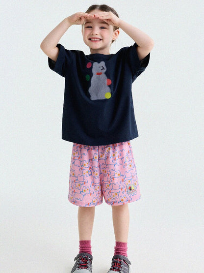 Abstract Line Quick-Dry Shorts ワッペン ハーフパンツ【mh0013197】