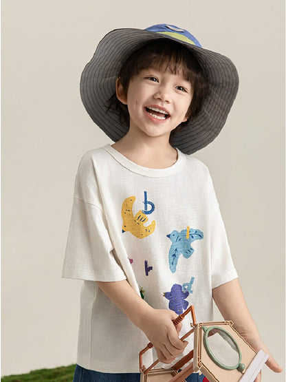 Bird Print Cotton Tee & Wide Shorts 小鳥プリント 半袖Tシャツ ショートパンツ【mh0012729】