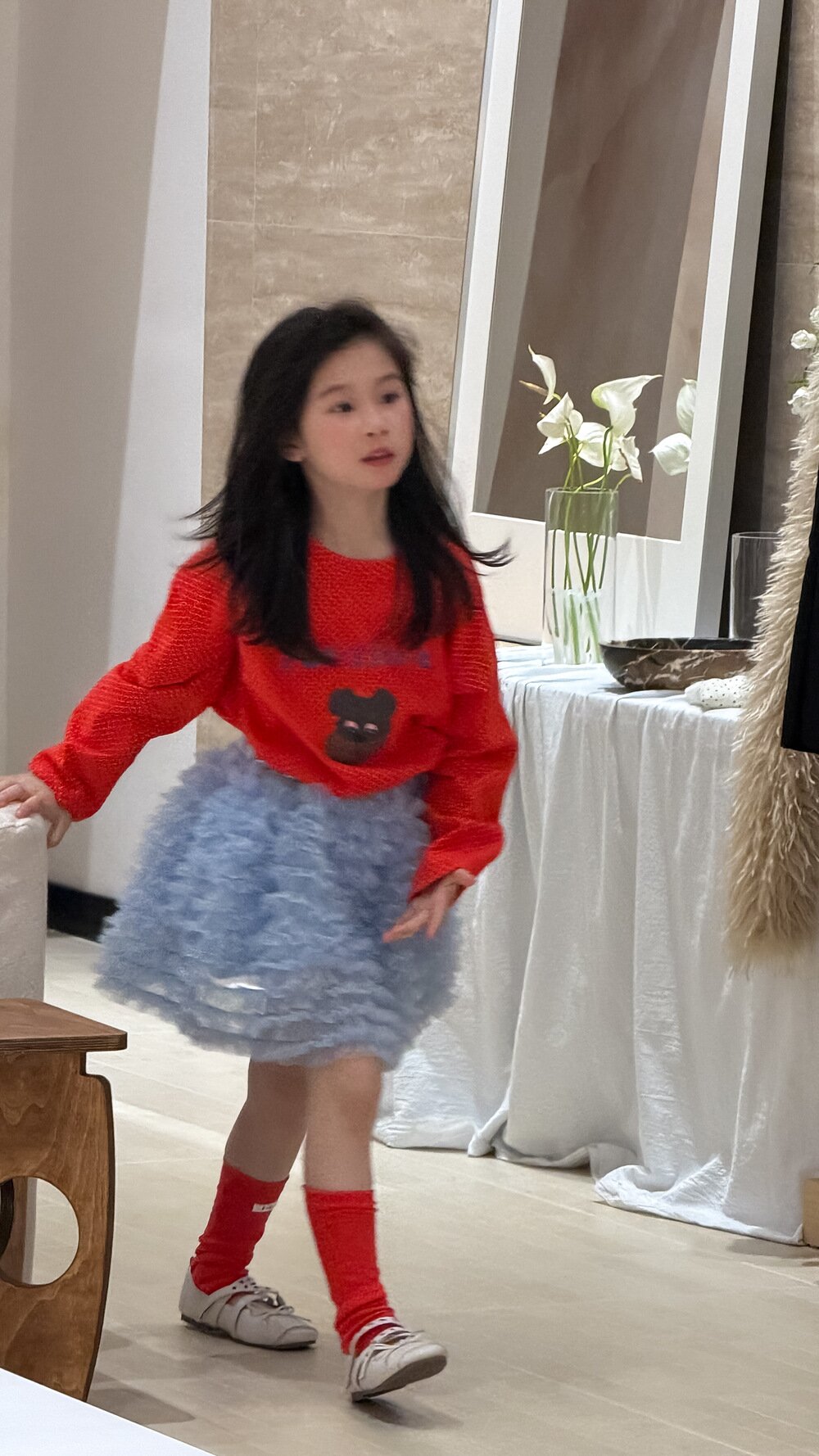 Polka Dot Cartoon Letter T-Shirt ドット柄キャラクター長袖Tシャツ【mh0012106】