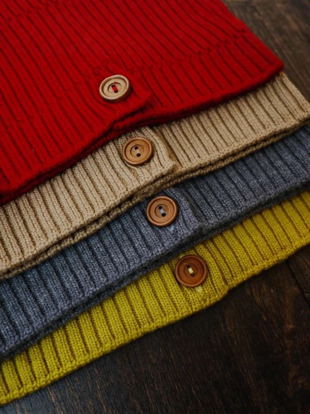 長袖カーディガン Vネック リブニット ベーシックトップス【mh0011548】