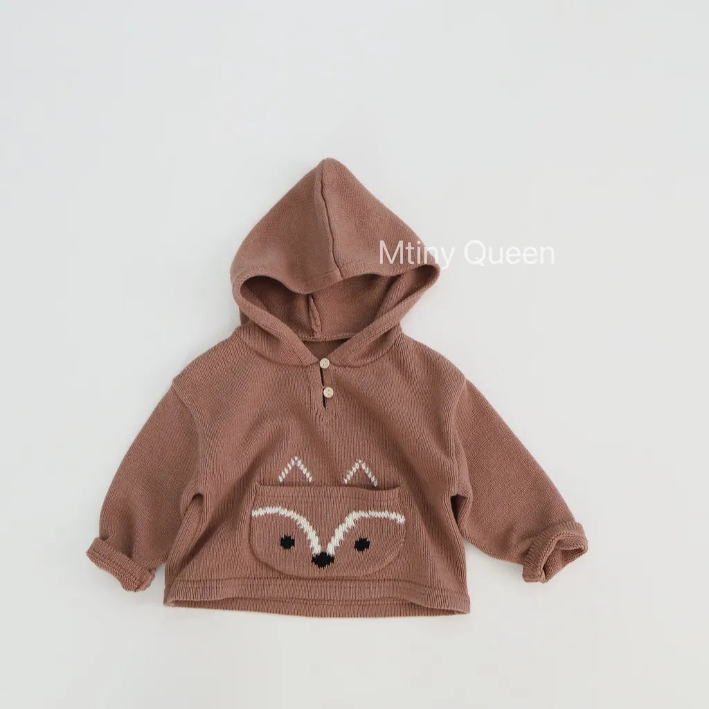 -キツネモチーフフーディニットセーター【mh0011283】 - mamahalo shop - トレーナー・フーディ -  べビー服 - 子供服 - 男の子 - 女の子