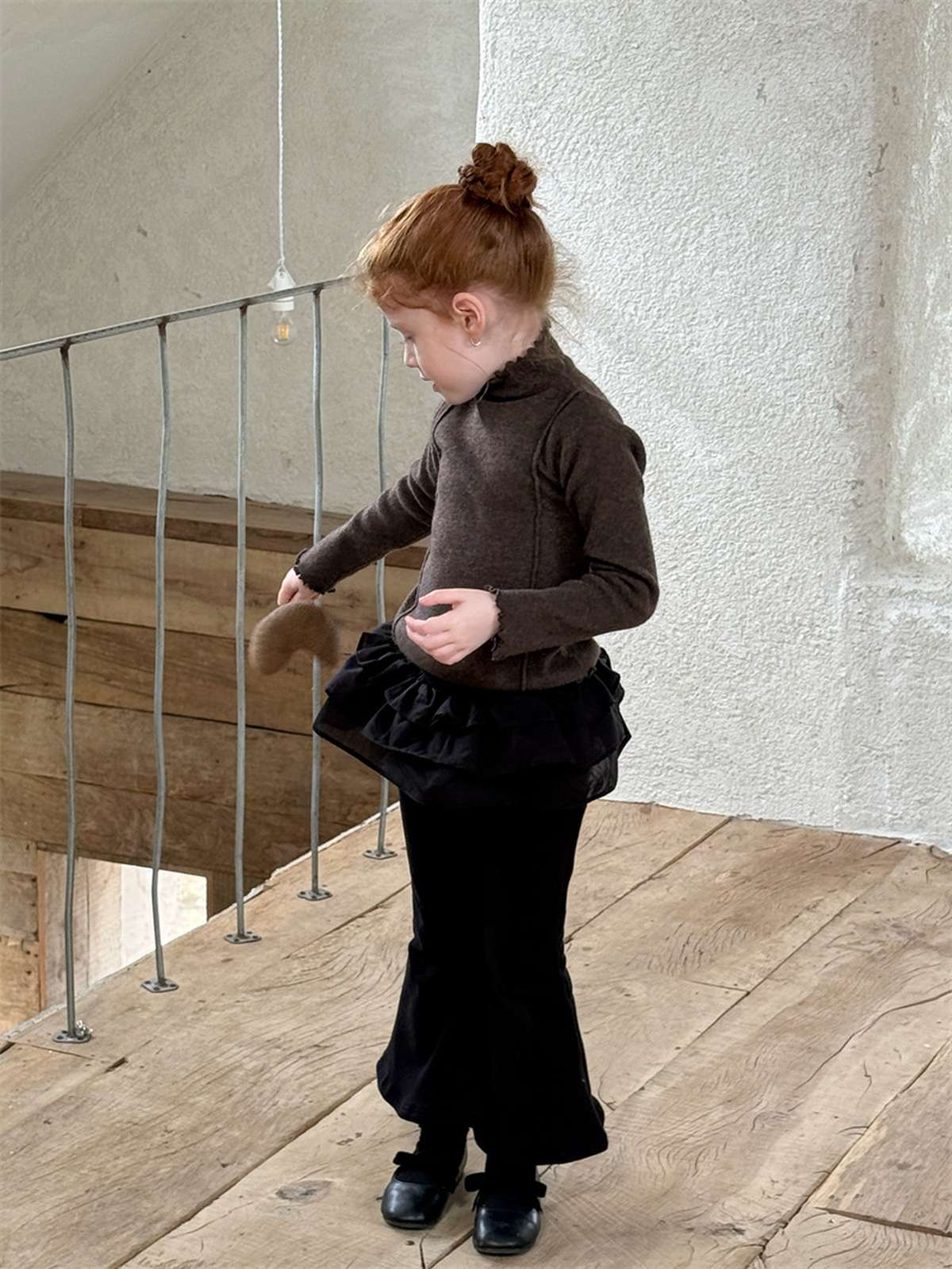 -裏起毛ニットフレアパンツ 防寒あったかベルボトムパンツ【mh0011439】 - mamahalo shop - レギンスパンツ -  べビー服 - 子供服 - 男の子 - 女の子