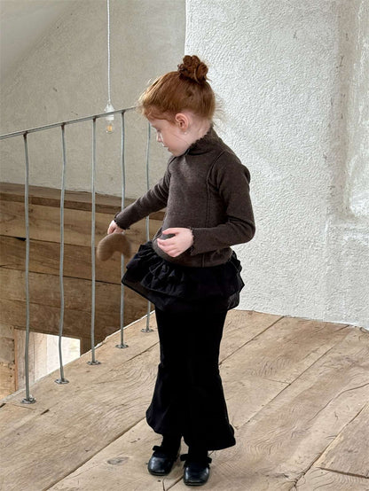 -裏起毛ニットフレアパンツ 防寒あったかベルボトムパンツ【mh0011439】 - mamahalo shop - レギンスパンツ -  べビー服 - 子供服 - 男の子 - 女の子