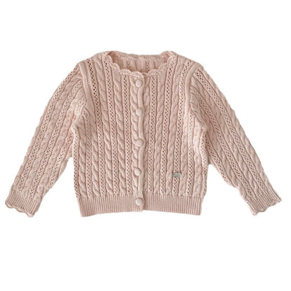 Crochet Style Knit Cardigan クロシェ風 透かし編み ニット カーディガン【mh0012160】